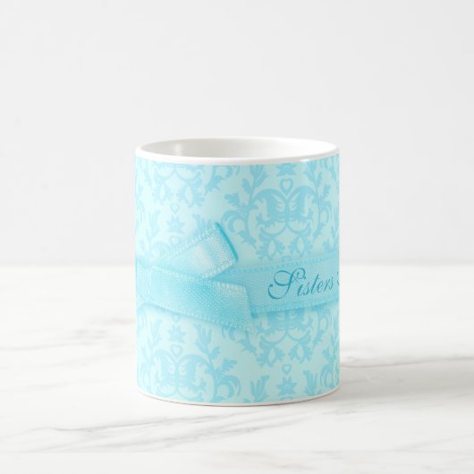 Soeurs Forever damask pâle bleu mug (Centre)