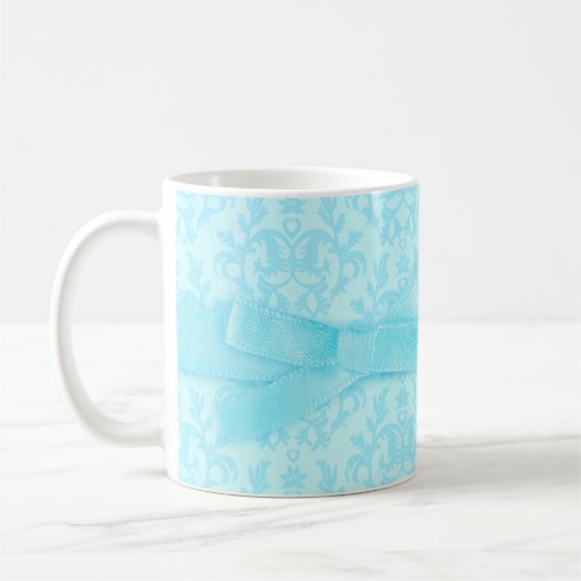 Soeurs Forever damask pâle bleu mug (Gauche)