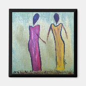 Soeurs - Magnet d'art pour femmes africaines (Devant)