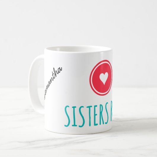 Soeurs Règle Blanc 11 oz Mug Classique (Devant gauche)
