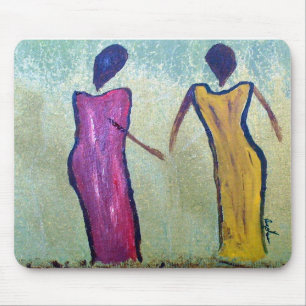 Soeurs - tapis de souris africain ethnique d'art