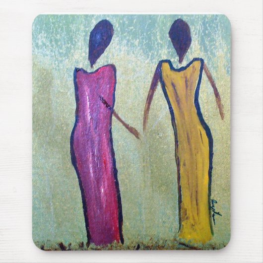 Soeurs - tapis de souris africain ethnique d'art (Devant)