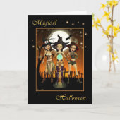 Soeurs Trois Sorcières Magique Carte Halloween (Fleur jaune)