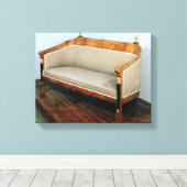 Sofa, Biedermeier style, c.1820 Canvas Afdruk (Insitu (Houten vloer))