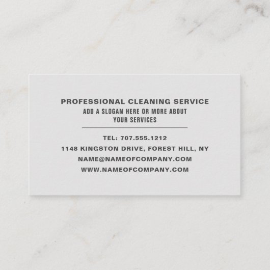 Sofa Cushions, reinigingsservice Visitekaartje (Achterkant)