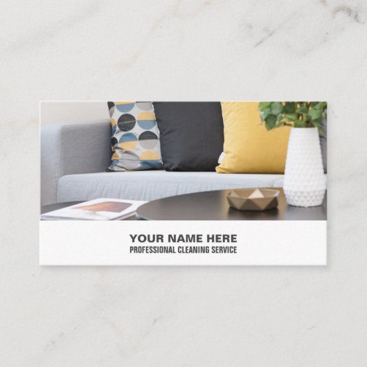Sofa Cushions, reinigingsservice Visitekaartje (Voorkant)