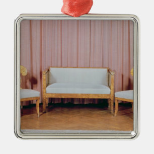 Sofa en twee stoelen, Karelian birch, 1810-20 Metalen Ornament