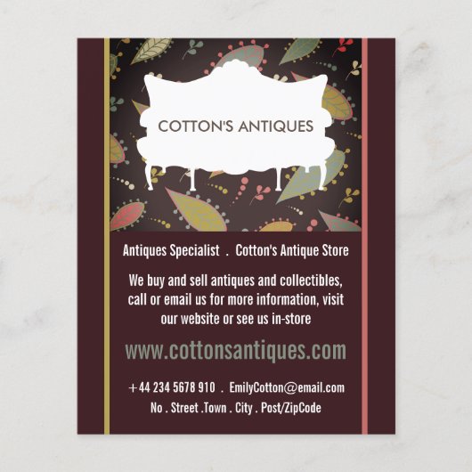  Sofa, Paarse Boho Chic, Antiek winkel Flyer (Voorkant)