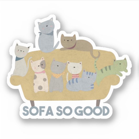 Sofa Pun: Sofa zo goed Sticker (Voorkant)