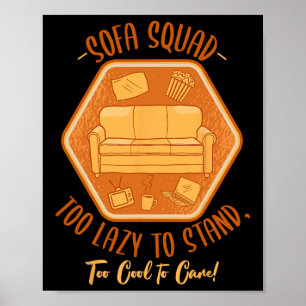 Sofa Squad Bankhangen Luiheid Slapen Luie Mensen Poster