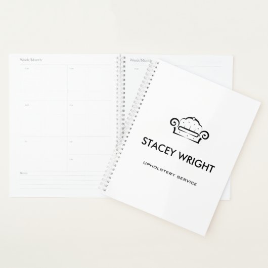 Sofa zwart silhouet bekleedt wit planner (Display)