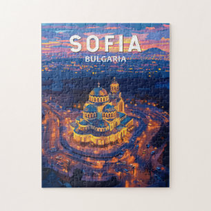 Sofia Bulgaria Illustration Travel Art Vintage Legpuzzel