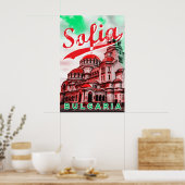 Sofia, Bulgarie, affiche vintage (Cuisine)