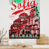 Sofia, Bulgarie, poster vintage (Cuisine)
