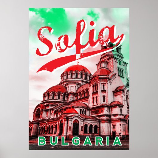 Sofia, Bulgarie, poster vintage (Devant)