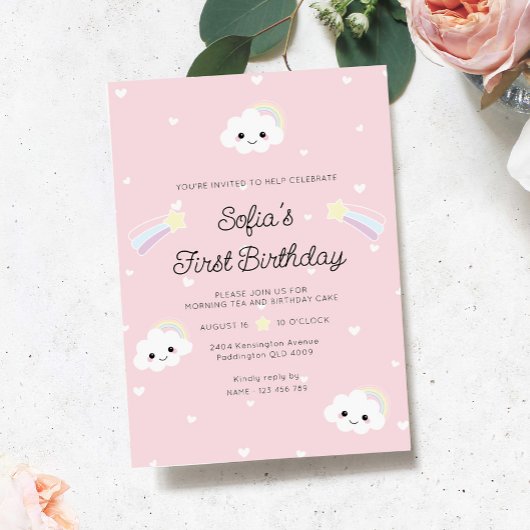 Sofia Cloud Première Invitation d'anniversaire