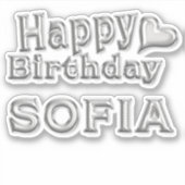 Sofia Happy Birthday Autocollants (Devant)