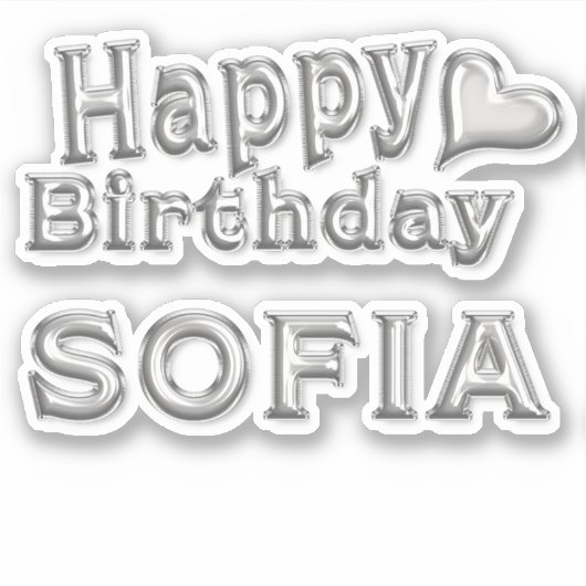 Sofia Happy Birthday Autocollants (Devant)