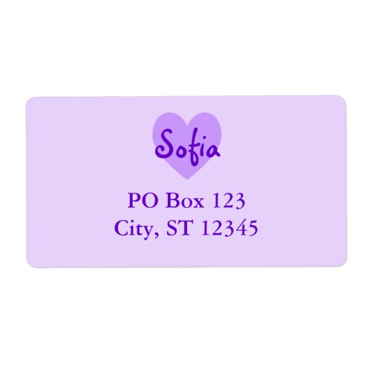 Sofia in Paars Etiket (Voorkant)