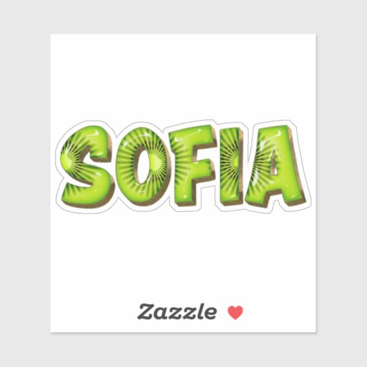 Sofia Name Kiwi Design Autocollants (Feuille)