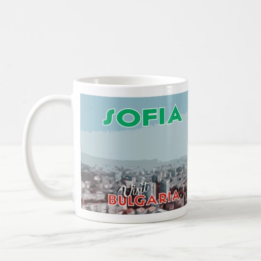 Sofia, Visite Bulgarie J'Aime Le Café Mug (Gauche)