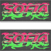 Sofia Vorname Name Graffiti Aufkleber Sticker (Voorkant)