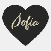 Sofia white gold Handwriting Autocollant Coeur (Devant)