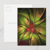 Soft and tenderness fractal fantasy flowers aankondigingskaart (Voorkant / Achterkant)