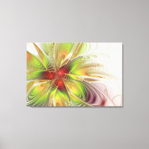 Soft and tenderness fractal fantasy flowers canvas afdruk