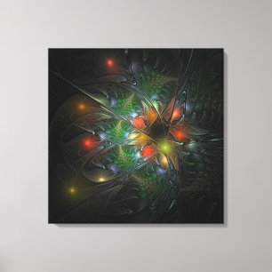 Soft and tenderness fractal fantasy flowers canvas afdruk