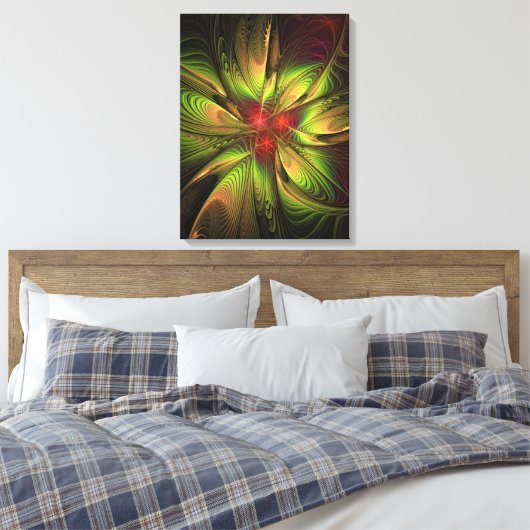 Soft and tenderness fractal fantasy flowers canvas afdruk (Insitu (Slaapkamer))
