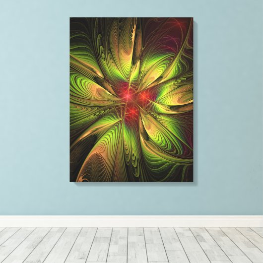 Soft and tenderness fractal fantasy flowers canvas afdruk (Insitu (Houten vloer))