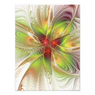 Soft and tenderness fractal fantasy flowers foto afdruk