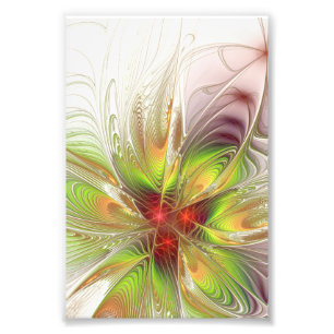Soft and tenderness fractal fantasy flowers foto afdruk