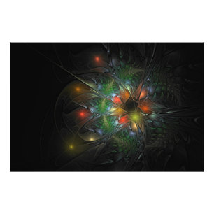 Soft and tenderness fractal fantasy flowers foto afdruk