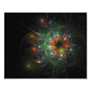 Soft and tenderness fractal fantasy flowers foto afdruk