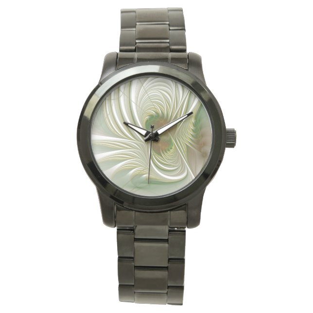 Soft and tenderness fractal fantasy flowers  horloge (Voorkant)