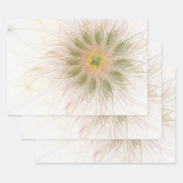 Soft and tenderness fractal fantasy flowers inpakpapier vel