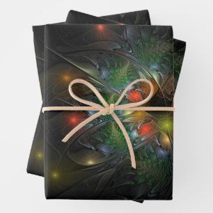 Soft and tenderness fractal fantasy flowers inpakpapier vel