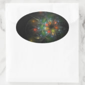 Soft and tenderness fractal fantasy flowers ovale sticker (Tas)