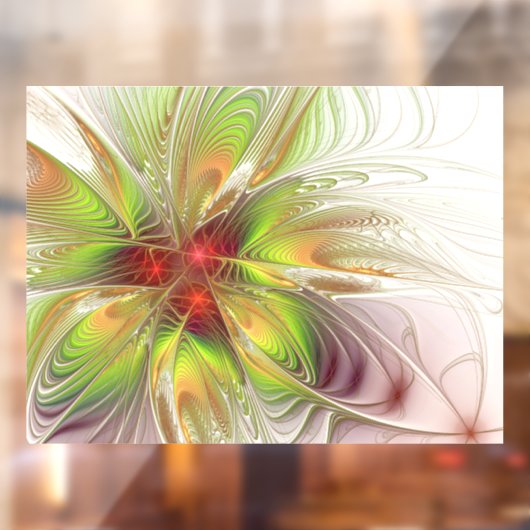 Soft and tenderness fractal fantasy flowers raamsticker (Vel 2)