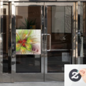 Soft and tenderness fractal fantasy flowers raamsticker (Kantoordeur)