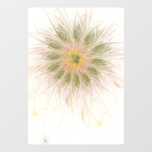 Soft and tenderness fractal fantasy flowers raamsticker (Vel)