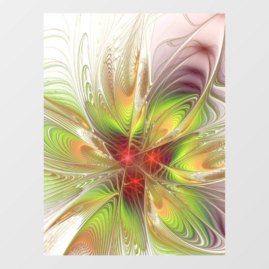 Soft and tenderness fractal fantasy flowers raamsticker (Vel)