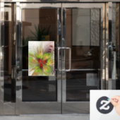 Soft and tenderness fractal fantasy flowers raamsticker (Kantoordeur)