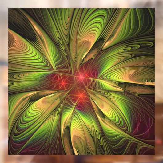 Soft and tenderness fractal fantasy flowers raamsticker (Vel 2)