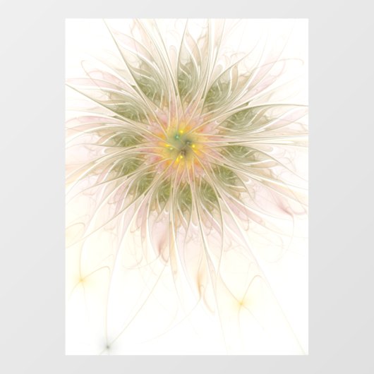 Soft and tenderness fractal fantasy flowers raamsticker (Vel)