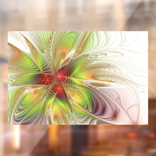 Soft and tenderness fractal fantasy flowers raamsticker (Vel 2)