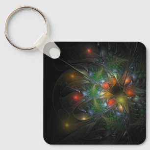 Soft and tenderness fractal fantasy flowers sleutelhanger