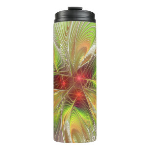 Soft and tenderness fractal fantasy flowers thermosbeker